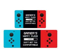 Video Game Rugs for Kitchen Floor, Gamer Anti Fatigue Mats for Kitchen Floor Non Slip, 2PCS Gaming Rubber Kitchen Mat, Washable Cushioned Runner Carpet Rug for Sink Laundry 15.7"×27.5" +15.7"×47"
