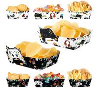 Video Game Snack Trays - 24 PCS Gaming Birthday Party Snack Decorations for Boys Movie Night Paper Food Tray Boxes Dino Popcorn Nachos Serving Trays Dino Birthday Party Food Display Trays