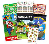 Video Game Stickers for Kids - Bundle with Over 700 Stickers Featuring Mario Sonic The Hedgehog Minecraft for Party Favors Crafts More | Video Gam