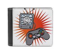 Video Games Design On White PU Leather Bifold Wallet Coin Purse Soft Stylish Credit Pass Case Card-Holder for Boy Girl Men Woman Money Storage