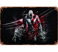 video games god of war god of war 2 god of war 3 god of war 4 kratos god of war ascension god of wa Video Games Kratos Metal Tin Sign Retro Wall Decor for Home Gate Garden Bars Restaurants Cafes