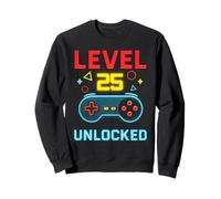 video games Level 25 unlocked 25th birthday gamer boys girls Sweatshirt