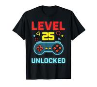 Video Games Level 25 Unlocked 25th Birthday Gamer Boys Girls T-Shirt