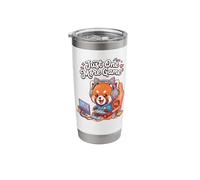 Video Gaming Just one More Game Gaming Red Panda Stainless Steel Insulated Tumbler