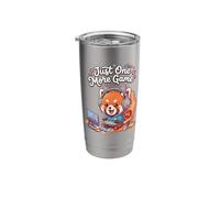 Video Gaming Just one More Game Gaming Red Panda Stainless Steel Insulated Tumbler
