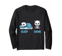 Video Gaming Panda Sleep and Game Sleep Game Long Sleeve T-Shirt