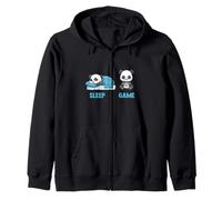 Video Gaming Panda Sleep and Game Sleep Game Zip Hoodie