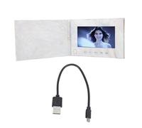 Video Greeting Card 7 Inch Rechargeable DIY Digital HD Video Brochure with 2GB Memory Electronic Greeting Card for Mother's Day Father's Day Christmas Anniversary Grey Immersive Au