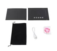 Video Greeting Card, Electronic Video Brochure with LCD Screen, HD 720P Video Playback Digital Brochure with Stickers and Storage Bag for Wedding Business Promotion Black (7inch)