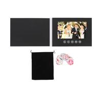 Video Greeting Card, Electronic Video Brochure with LCD Screen, HD 720P Video Playback Digital Brochure with Stickers and Storage Bag for Wedding Business Promotion Black (10inch)
