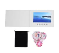 Video Greeting Card with LCD Screen, DIY Electronic Video Brochure, 720P HD Video and Picture Display with 128M Memory, Stickers Included for Wedding Xmas Birthday Gifts (7inch)