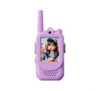 Video Intercom For Children, Rechargeable Video -Walkie Talkies For Kids With Lanyard, No WiFi Needed For Real-Time Talk(Purple Yellow)