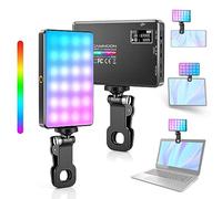 Video Light LED with Clip, Camnoon Selfie Streaming Light with 120 LED Beads 1000Lux, 2500K-9000K, 20 Scenario Light Effects, 117G Portable Camera Light for Outdoor Mobile/Vlog/Photography/Tiktok