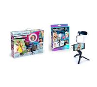 Video Maker Kit LED Deluxe, 5m LED Light Strip, LED Ring Light + Tripod, XL Green Screen & Studio Creator Podcast and Vlogging Kit, Phone Holder, LED Light