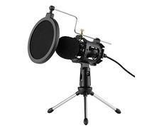 Video Microphone Kit with Tripod Shock Mount Pop Windshield USB Adapter Cable 3 5mm TRS Plug Cardioid Condenser