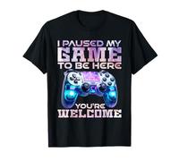 Video Player Addicted I Paused My Game to be Here Video Game T-Shirt
