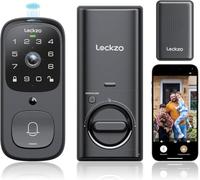 Video Smart Lock with Doorbell, 6 in 1 Keyless Entry Door Lock, Built-in WiFi Camera Deadbolt Lock for Front Door, Fingerprint, Keypad Code, App Control, Voice Control, Auto Lock, IP65, Video Calling