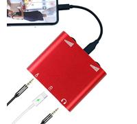 Video streaming,Twitch streaming equipment with Charging Port,Play Lightning to Audio/Mic Adapter,Real-Time Monitoring&Stereo Sound,Compatible with iPhone/Android/PC for Twitch,YouTube,TikTok (red)