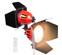 Video Studio Red Head Spotlight Dimmable, 50W Bi-color LED Continuous Spot Light, Fill Light for Portrait Photography Film Shooting Photo Lighting