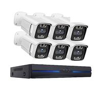 Video Surveillance Camera POE 4K 8MP 5MP Color Night Vision Security Wireless Wifi Outdoor CCTV IP NVR Speaker System Kit Good Image Quality(1T,6 Camera 5MP)
