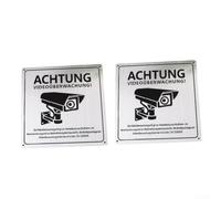 Video Surveillance Sign 15cm Rust for proof Metal Plate Video(2PCS)