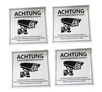 Video Surveillance Sign 15cm Rust for proof Metal Plate Video(4PCS)