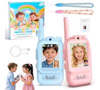 Video Walkie Talkies for Kids,2 Pack Rechargeable Kids Video Walkie Talkies Long Range with Camera&Voice Changer,1000 Feet Range,Outdoor Toys Garden Games,Camping, Birthday Easter Gifts for Boys&Girls