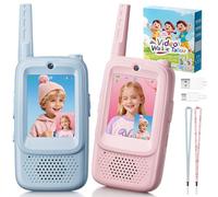 Video Walkie Talkies for Kids, 2 Pack Rechargeable Video Intercom Kids Walkie Talkies with Voice Changer, 1000 Feet Range, Gift Toys for Outdoor Play, Camping, Hiking for Boys Girls Ages 3-12