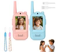 Video Walkie Talkies for Kids, 2 Pack Rechargeable Walkie Talkies with Camera & Voice Changer, Long Range 2-Way Radio Toy for Boys & Girls 3-8 Years, Indoor Outdoor Play, Birthday Gift (C)