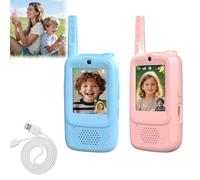 Video Walkie Talkies For Kids,2 Pack Rechargeable Walkie Talkies With Screen Display And Voice Changerwith Hd Camera & Voice Changer, Two Way Talk At The Same Time,Long Range Toys Gifts