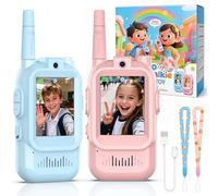 Video Walkie Talkies for Kids, 2 Pack Video Intercom, Rechargeable Walkie Talkies with Camera & Voice Changer, Indoor Outdoor Toys for Kids, Children, Birthday Gift for Boys Girls Family Games