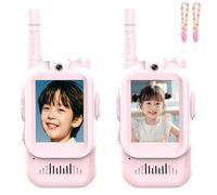 Video Walkie Talkies for Kids- 2-Way Video Call, Handheld 2 Pack Rechargeable Video Intercom Kids Walkies Talkies, Christmas Birthday Gifts for Kid Indoor Outdoor Camping (pink)