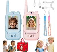 Video Walkie Talkies for Kids, 2026 New Walkie Talkies for Kids Long Distance, 2 Pack Rechargeable Kid Video Talkies, with Fun Voice Conversion and Hd Camera, Suitable 3-12 Years Old