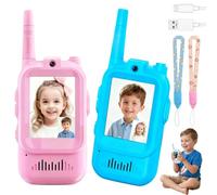 Video Walkie Talkies for Kids, Handheld Rechargeable 2 Pack Video Walkie Talkie with Screen Display, See & Talk in Real Time, for All Ages