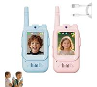 Video Walkie Talkies for Kids, With Camera&screen Display, Handheld 2 Pack Rechargeable Video Intercom Kids Walkies Talkies, 1000 Feet Range, Wifi, Fun Toys for Indoor Play, Hiking, Ages 3-12 (MIX)