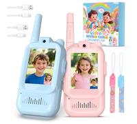 Video Walkie Talkies, Kids Video Walkie Talkies for 3-8 Years Old Boys and Girls, With Screen Display and Voice Effects, One-on-One Pairing, Long Range Outdoor Toys Garden Games Birthday Gifts