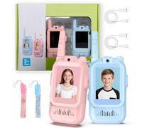 Video Walkie Talkies, Kids Walkie Talkies Video 2 Pack, Rechargeable Toy Radios Camera & Screen Display Supports Videos and Voice Changer, Add Fun to Outdoor Conversations