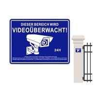Video Warning Sign - Reflective Security Notice, Adhesive Monitoring Decal, Weatherproof Alert Marker | Continuous Recording Area Indicator Feature, High Visibility Messaging Fe