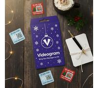 Videogram Christmas QR Code Video Message Stickers, Festive Holiday Design with Snowflakes, Waterproof Vinyl, 6 Pack