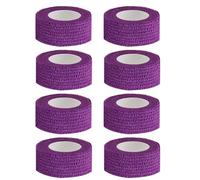 VideoPUP 8pcs Tattoo Grip Tape Purple, 1"x 5Yards Disposable Cohesive Tattoo Grip Cover Wrap Elastic Bandage Handle Grip Tube for Tattoo Machine Tattoo Grip Accessories