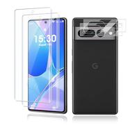 VideoSecu Pack of 2 + 2 Tempered Glass Screen Protector for Google Pixel 7 Pro, 9H Hardness Camera Protection, HD Screen Protector, Bubble-Free, Oil-proof & Scratch-Resistant, Anti-Fingerprint