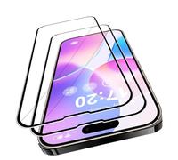 VideoSecu Pack of 2 Tempered Glass Screen Protectors for iPhone 16 Pro, 9H Hardness, HD Bubble-Free Tempered Glass Screen Protector, 100% Touch Accuracy, Scratch-Resistant, Oil-Free, Full Coverage