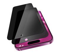 VideoSecu Privacy Screen Tempered Glass for iPhone 16 Screen Protector, Pack of 2, 9H Hardness for iPhone 15 HD Bubble-Free Anti-Spy Screen Protector - 100% Touch Accuracy Privacy Screen Protector