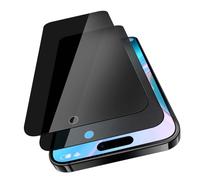 VideoSecu Tempered Glass Privacy Screen for iPhone 15/15 Pro Privacy Screen Protector, Pack of 2 Privacy Screen Protectors, 9H HD Clear, Anti Spy Anti-Scratch Protective Glass, Shockproof, for Public