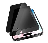 VideoSecu Tempered Glass Privacy Screen Protector for iPhone 16 Pro, Pack of 2 Privacy Screen Protectors, 9H HD Clear, Anti Spy Protective Glass, Shockproof, Anti-Scratch, for Public Use