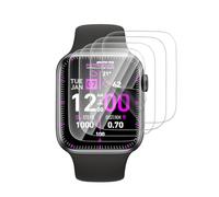VideoSecu Tempered Glass Screen Protector for Apple Watch Series 7/8/9, 45 mm, Pack of 4, TPU Screen Protector, HD Clear, Ultra Thin, Sweat-Resistant, Shockproof with Bubble-Free Installation for