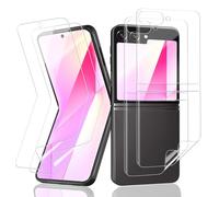 VideoSecu Tempered Glass Screen Protector for Samsung Galaxy Z Flip 6, Pack of 2 TPU Screen Protectors, HD Clear, Ultra Thin, Sweat-Resistant, Shockproof with Bubble-Free Installation for Everyday Use