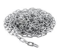 VIDETOL 10 Metres Length Steel Chain, 5mm Heavy Duty Chains Links, Galvanized Steel Welded Link Chain Lift for Fence Gate, Garage Doors, Swing Chains and Bicycle Security Lock