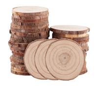 VIDETOL 100 Pcs Natural Wood Slices, 6-7cm Diameter Unfinished Round Log Slices kit, No Hole Log Wooden Circles for Arts, Christmas or Wedding Ornaments and DIY Crafts