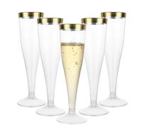 VIDETOL 100 Pcs Plastic Champagne Flutes, 133ml/4.5oz Plastic Champagne Glasses Reusable, Clear Champagne Flutes Great for Wedding, Christmas, Birthday Party and Daily Use